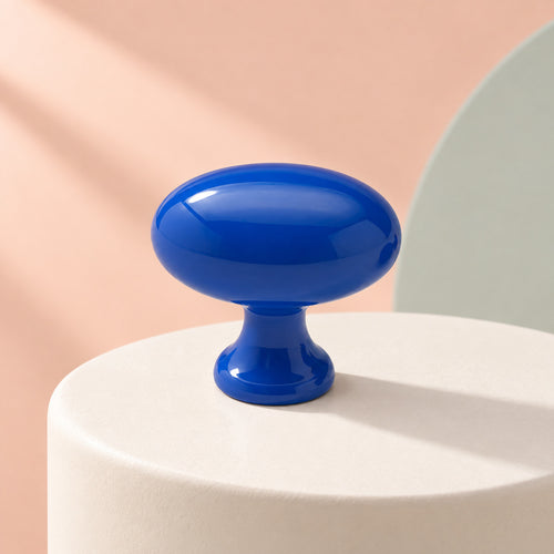 CHROMA Mushroom Cabinet Knob in Klein Blue — product view