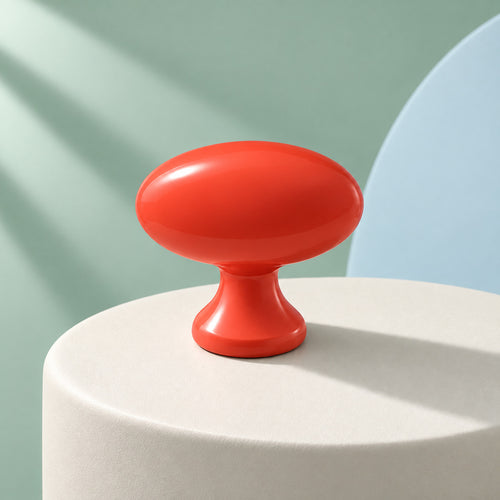 CHROMA Mushroom Cabinet Knob in Vermilion Red — product view