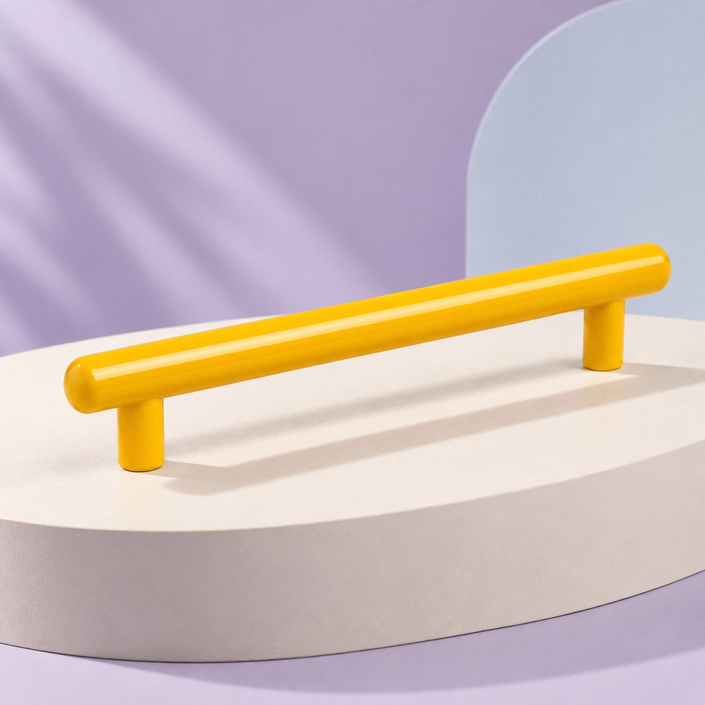 CHROMA Round Bar Cabinet Pull in Van Gogh Yellow — product view