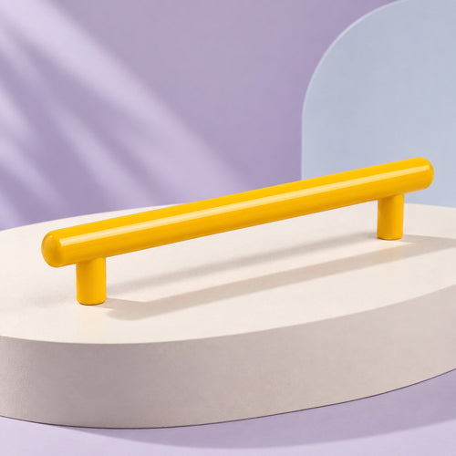 CHROMA Round Bar Cabinet Pull in Van Gogh Yellow — product view
