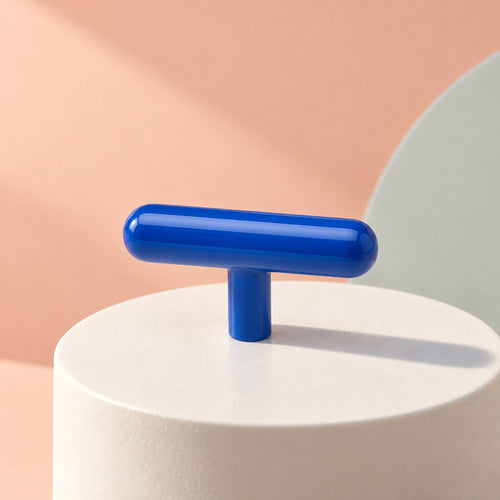 CHROMA Round Bar T-Bar Pull in Klein Blue — product view