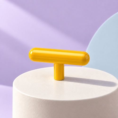 CHROMA Round Bar T-Bar Pull in Van Gogh Yellow — product view