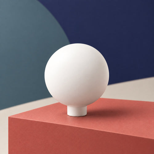 CHROMA Sphere Cabinet Knob in Matte White — product view