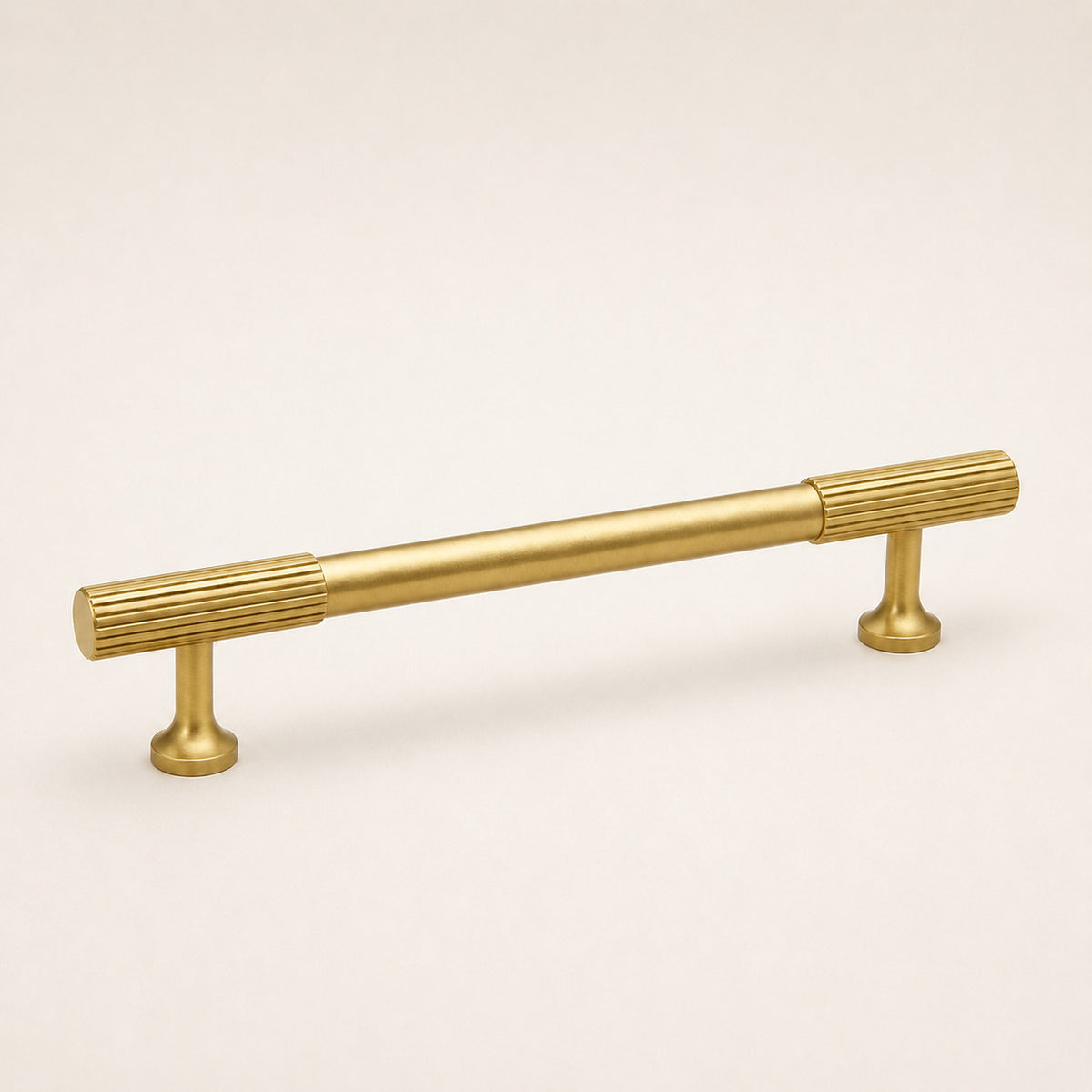 PLEAT Fluted Cabinet Pull in Natural Brass — product view