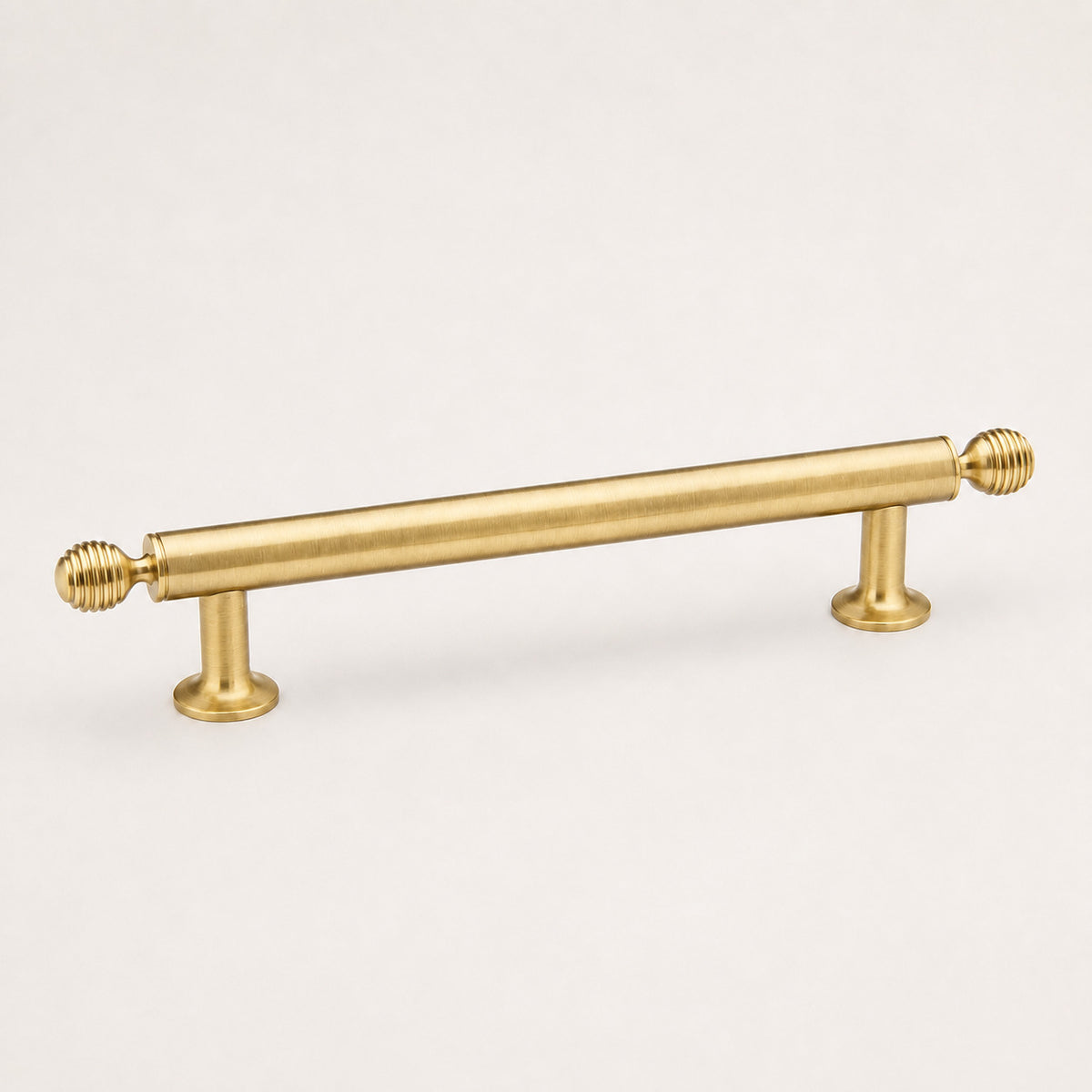 REEL Ringed-End Cabinet Pull in Natural Brass — product view